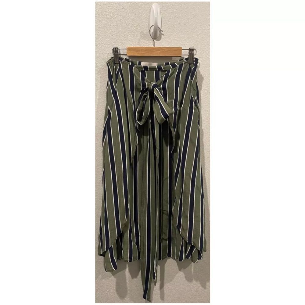 SANCIA‎ Mira Striped Tie Wrap Midi Green Skirt Size XS - Picture 4 of 8